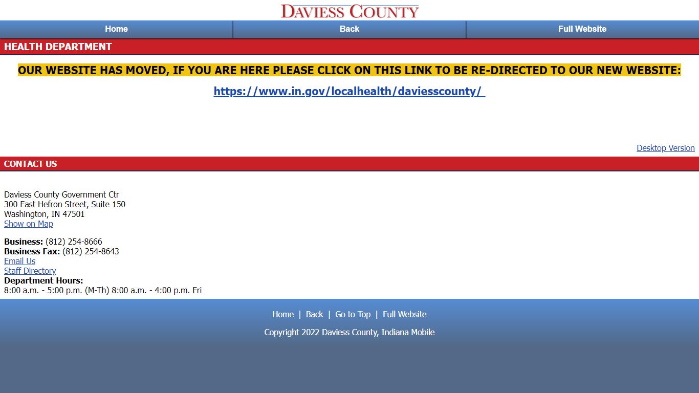 Daviess County, Indiana Mobile / Health Department
