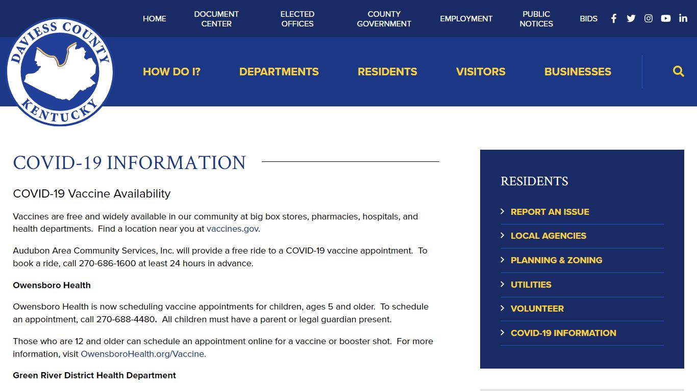 COVID-19 Information - Daviess County Kentucky