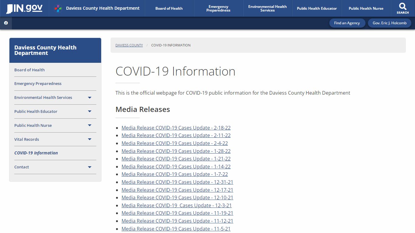 COVID-19 Information - Daviess County